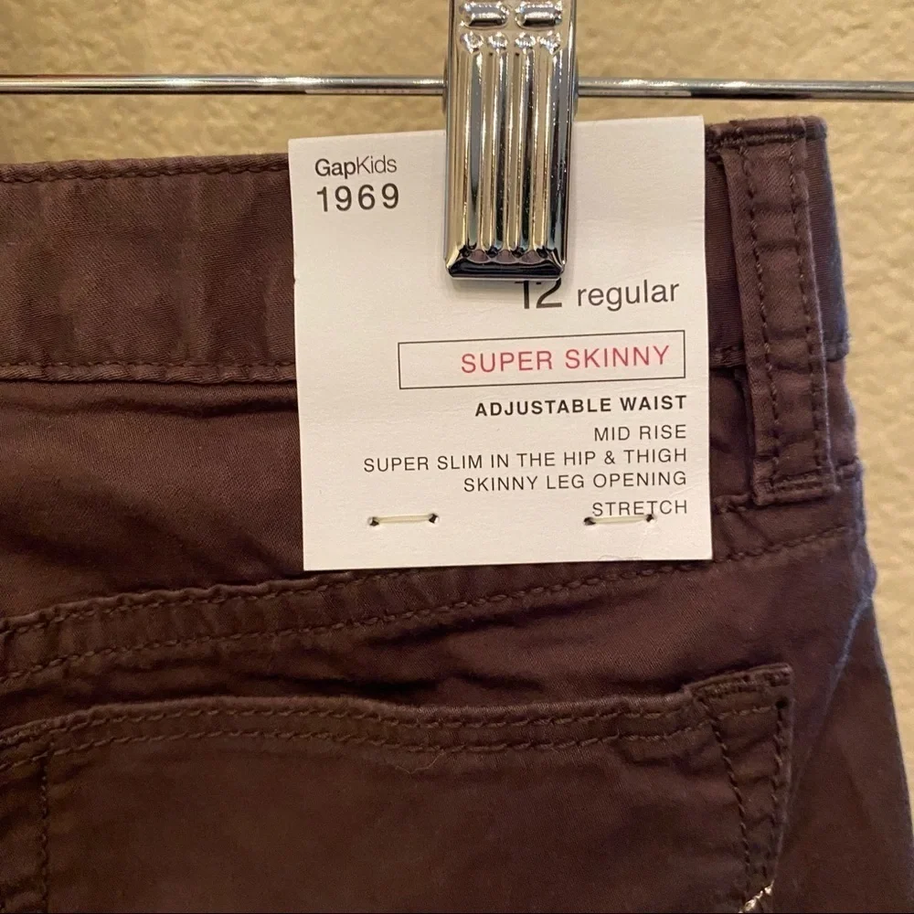 NWT~GAPKIDS Girls Brown Super Skinny Pants Size 12